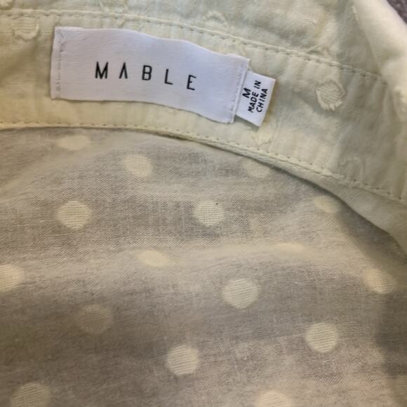 Mable Clothing‎ 3/4 Sleeve yellow Mini Dress Eyelet Ruffles Med M babydoll Boho - Picture 11 of 12